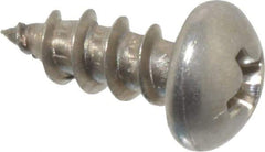 Value Collection - #10 Round Head Phillips Sheet Metal Screw - Stainless Steel, 1/2" Length Under Head, Grade 18-8 - Eagle Tool & Supply