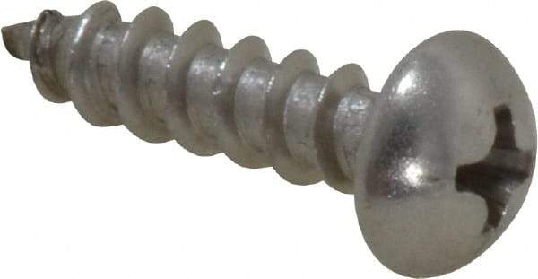 Value Collection - #10 Round Head Phillips Sheet Metal Screw - Stainless Steel, 3/4" Length Under Head, Grade 18-8 - Eagle Tool & Supply