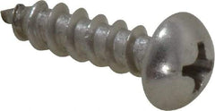 Value Collection - #10 Round Head Phillips Sheet Metal Screw - Stainless Steel, 3/4" Length Under Head, Grade 18-8 - Eagle Tool & Supply