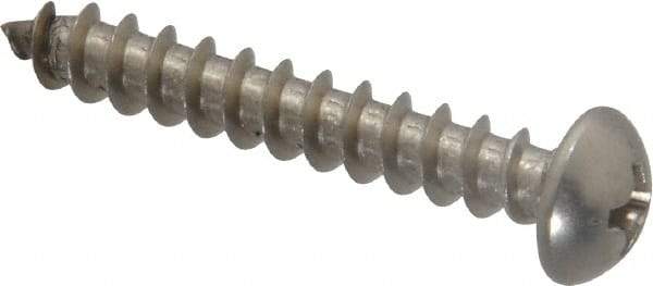 Value Collection - #10 Round Head Phillips Sheet Metal Screw - Stainless Steel, 1-1/4" Length Under Head, Grade 18-8 - Eagle Tool & Supply
