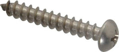 Value Collection - #10 Round Head Phillips Sheet Metal Screw - Stainless Steel, 1-1/4" Length Under Head, Grade 18-8 - Eagle Tool & Supply