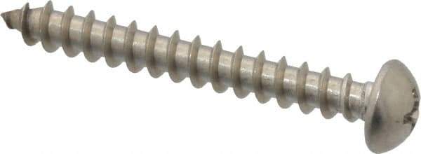 Value Collection - #10 Round Head Phillips Sheet Metal Screw - Stainless Steel, 1-1/2" Length Under Head, Grade 18-8 - Eagle Tool & Supply