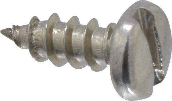 Value Collection - #6 Pan Head Slotted Sheet Metal Screw - Stainless Steel, 3/8" Length Under Head, Grade 18-8 - Eagle Tool & Supply