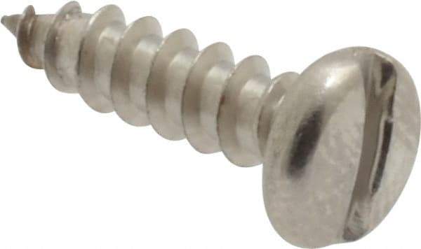 Value Collection - #6 Pan Head Slotted Sheet Metal Screw - Stainless Steel, 1/2" Length Under Head, Grade 18-8 - Eagle Tool & Supply