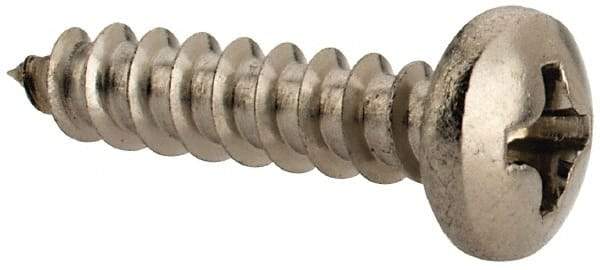 Value Collection - #6 Pan Head Slotted Sheet Metal Screw - Stainless Steel, 5/8" Length Under Head, Grade 18-8 - Eagle Tool & Supply