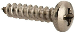 Value Collection - #6 Pan Head Slotted Sheet Metal Screw - Stainless Steel, 5/8" Length Under Head, Grade 18-8 - Eagle Tool & Supply