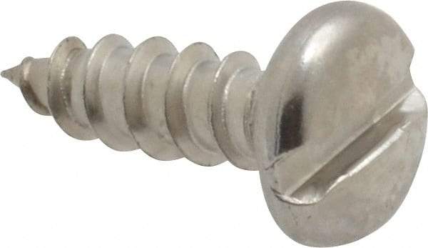 Value Collection - #8 Pan Head Slotted Sheet Metal Screw - Stainless Steel, 1/2" Length Under Head, Grade 18-8 - Eagle Tool & Supply