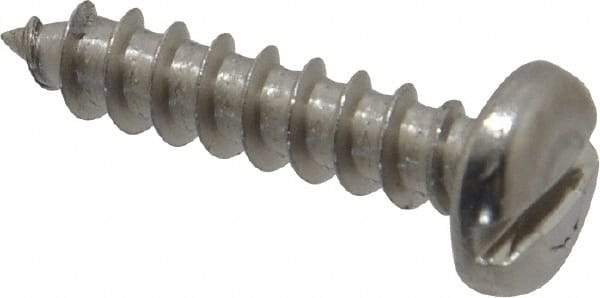 Value Collection - #8 Pan Head Slotted Sheet Metal Screw - Stainless Steel, 3/4" Length Under Head, Grade 18-8 - Eagle Tool & Supply