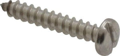 Value Collection - #8 Pan Head Slotted Sheet Metal Screw - Stainless Steel, 1" Length Under Head, Grade 18-8 - Eagle Tool & Supply