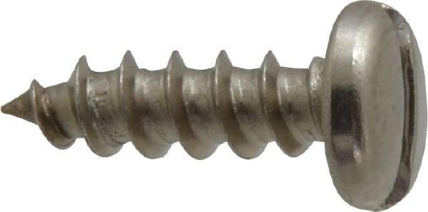 Value Collection - #10 Pan Head Slotted Sheet Metal Screw - Stainless Steel, 5/8" Length Under Head, Grade 18-8 - Eagle Tool & Supply
