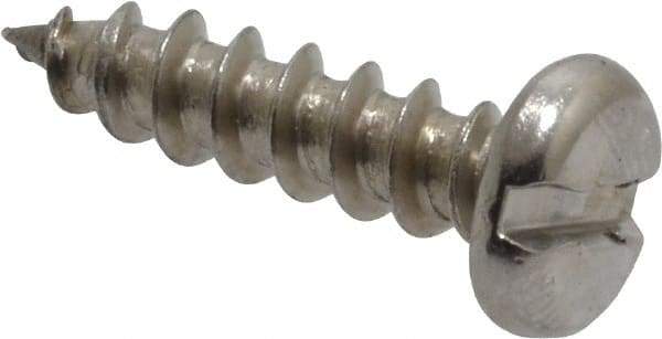 Value Collection - #10 Pan Head Slotted Sheet Metal Screw - Stainless Steel, 3/4" Length Under Head, Grade 18-8 - Eagle Tool & Supply