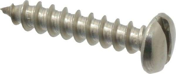 Value Collection - #10 Pan Head Slotted Sheet Metal Screw - Stainless Steel, 1" Length Under Head, Grade 18-8 - Eagle Tool & Supply