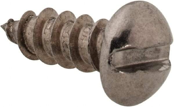 Value Collection - #6 Round Head Slotted Sheet Metal Screw - Stainless Steel, 3/8" Length Under Head, Grade 18-8 - Eagle Tool & Supply