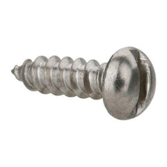 Value Collection - #6 Round Head Slotted Sheet Metal Screw - Stainless Steel, 1/2" Length Under Head, Grade 18-8 - Eagle Tool & Supply