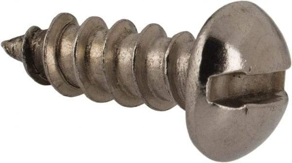 Value Collection - #8 Round Head Slotted Sheet Metal Screw - Stainless Steel, 1/2" Length Under Head, Grade 18-8 - Eagle Tool & Supply