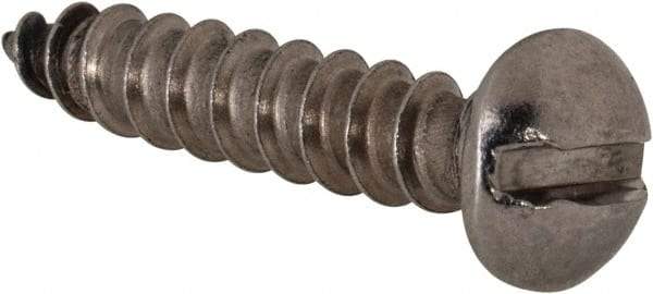 Value Collection - #8 Round Head Slotted Sheet Metal Screw - Stainless Steel, 3/4" Length Under Head, Grade 18-8 - Eagle Tool & Supply