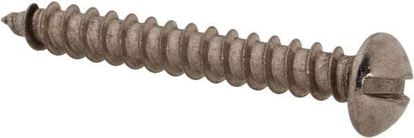 Value Collection - #8 Round Head Slotted Sheet Metal Screw - Stainless Steel, 1-1/4" Length Under Head, Grade 18-8 - Eagle Tool & Supply