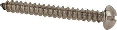 Value Collection - #8 Round Head Slotted Sheet Metal Screw - Stainless Steel, 1-1/2" Length Under Head, Grade 18-8 - Eagle Tool & Supply