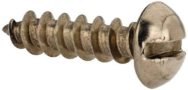 Value Collection - #10 Round Head Slotted Sheet Metal Screw - Stainless Steel, 3/4" Length Under Head, Grade 18-8 - Eagle Tool & Supply