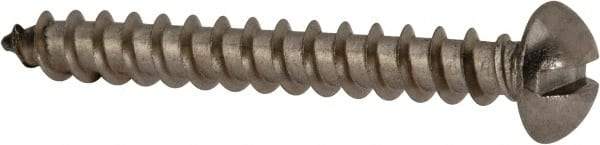Value Collection - #10 Round Head Slotted Sheet Metal Screw - Stainless Steel, 1-1/2" Length Under Head, Grade 18-8 - Eagle Tool & Supply