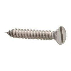 Value Collection - #4 Flat Head Slotted Sheet Metal Screw - Stainless Steel, 3/4" OAL, Grade 18-8 - Eagle Tool & Supply