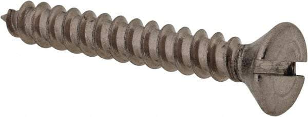 Value Collection - #6 Flat Head Slotted Sheet Metal Screw - Stainless Steel, 1" OAL, Grade 18-8 - Eagle Tool & Supply