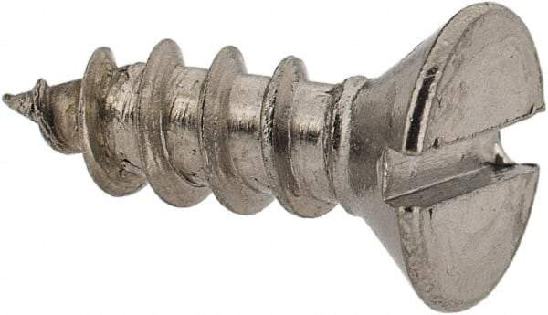 Value Collection - #8 Flat Head Slotted Sheet Metal Screw - Stainless Steel, 1/2" OAL, Grade 18-8 - Eagle Tool & Supply