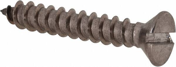 Value Collection - #8 Flat Head Slotted Sheet Metal Screw - Stainless Steel, 1" OAL, Grade 18-8 - Eagle Tool & Supply