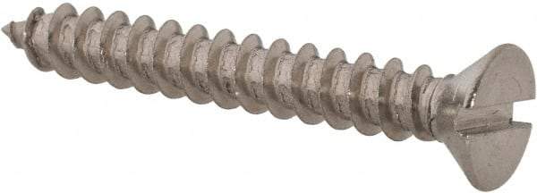 Value Collection - #8 Flat Head Slotted Sheet Metal Screw - Stainless Steel, 1-1/4" OAL, Grade 18-8 - Eagle Tool & Supply