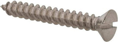 Value Collection - #8 Flat Head Slotted Sheet Metal Screw - Stainless Steel, 1-1/4" OAL, Grade 18-8 - Eagle Tool & Supply