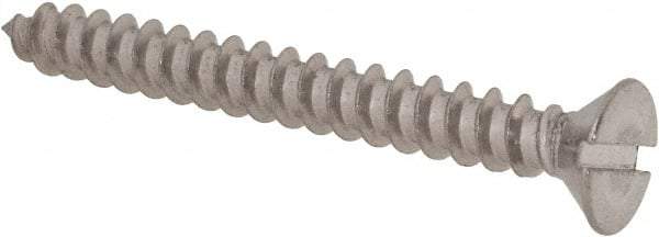 Value Collection - #8 Flat Head Slotted Sheet Metal Screw - Stainless Steel, 1-1/2" OAL, Grade 18-8 - Eagle Tool & Supply