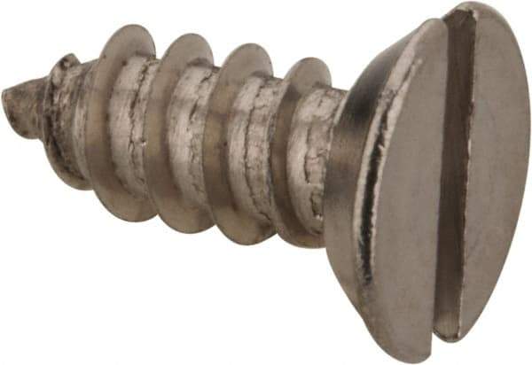 Value Collection - #10 Flat Head Slotted Sheet Metal Screw - Stainless Steel, 1/2" OAL, Grade 18-8 - Eagle Tool & Supply