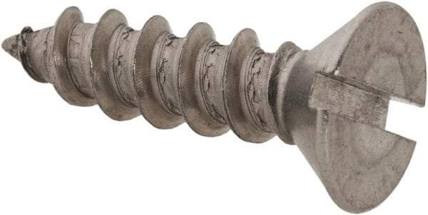 Value Collection - #10 Flat Head Slotted Sheet Metal Screw - Stainless Steel, 3/4" OAL, Grade 18-8 - Eagle Tool & Supply