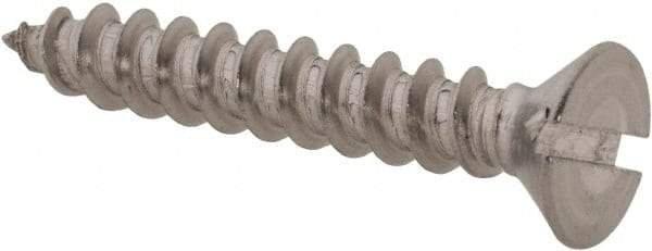 Value Collection - #10 Flat Head Slotted Sheet Metal Screw - Stainless Steel, 1-1/4" OAL, Grade 18-8 - Eagle Tool & Supply