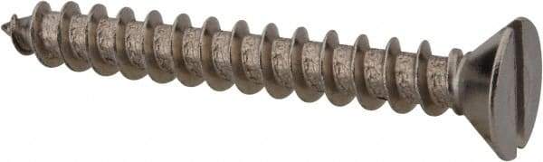 Value Collection - #10 Flat Head Slotted Sheet Metal Screw - Stainless Steel, 1-1/2" OAL, Grade 18-8 - Eagle Tool & Supply