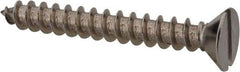 Value Collection - #10 Flat Head Slotted Sheet Metal Screw - Stainless Steel, 1-1/2" OAL, Grade 18-8 - Eagle Tool & Supply