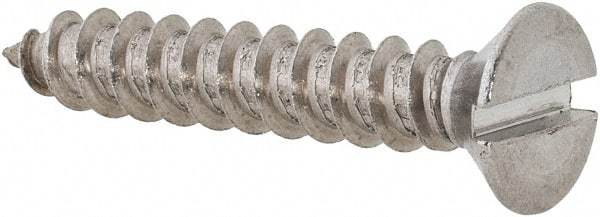Value Collection - #14 Flat Head Slotted Sheet Metal Screw - Stainless Steel, 1-1/2" OAL, Grade 18-8 - Eagle Tool & Supply
