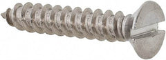 Value Collection - #14 Flat Head Slotted Sheet Metal Screw - Stainless Steel, 1-1/2" OAL, Grade 18-8 - Eagle Tool & Supply