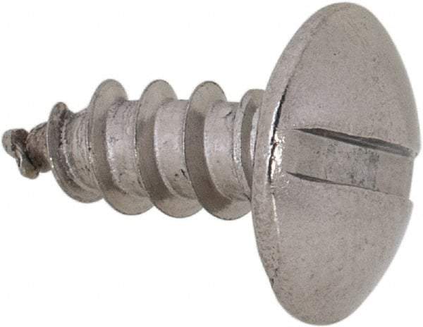 Value Collection - #6 Truss Head Slotted Sheet Metal Screw - Stainless Steel, 3/8" Length Under Head, Grade 18-8 - Eagle Tool & Supply