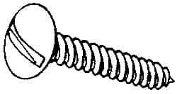 Value Collection - #6 Truss Head Slotted Sheet Metal Screw - Stainless Steel, 1" Length Under Head, Grade 18-8 - Eagle Tool & Supply