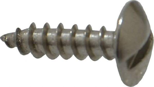Value Collection - #8 Truss Head Slotted Sheet Metal Screw - Stainless Steel, 5/8" Length Under Head, Grade 18-8 - Eagle Tool & Supply