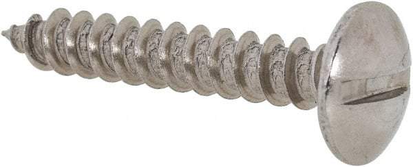 Value Collection - #8 Truss Head Slotted Sheet Metal Screw - Stainless Steel, 1" Length Under Head, Grade 18-8 - Eagle Tool & Supply