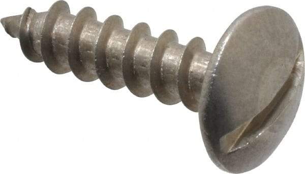 Value Collection - #10 Truss Head Slotted Sheet Metal Screw - Stainless Steel, 3/4" Length Under Head, Grade 18-8 - Eagle Tool & Supply
