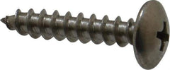 Value Collection - #10 Truss Head Slotted Sheet Metal Screw - Stainless Steel, 1" Length Under Head, Grade 18-8 - Eagle Tool & Supply