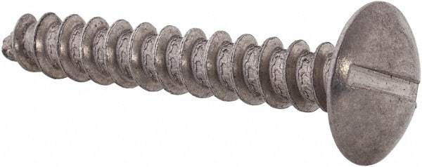 Value Collection - #10 Truss Head Slotted Sheet Metal Screw - Stainless Steel, 1-1/2" Length Under Head, Grade 18-8 - Eagle Tool & Supply