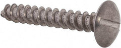 Value Collection - #10 Truss Head Slotted Sheet Metal Screw - Stainless Steel, 1-1/2" Length Under Head, Grade 18-8 - Eagle Tool & Supply