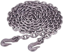 Peerless Chain - 20 Ft. Long, 4700 Lbs. Load Capacity, Carbon Steel Tie Down Chain - 7 Grade, 1.12 Inch Inside Long x 0.5 Inch Inside Wide - Eagle Tool & Supply