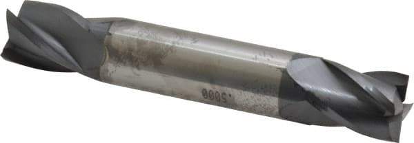 SGS - 1/2", 5/8" LOC, 1/2" Shank Diam, 3" OAL, 4 Flute, Solid Carbide Square End Mill - Double End, AlTiN Finish, Spiral Flute, 30° Helix, Centercutting, Right Hand Cut, Right Hand Flute, Series 14 - Eagle Tool & Supply