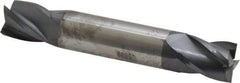 SGS - 1/2", 5/8" LOC, 1/2" Shank Diam, 3" OAL, 4 Flute, Solid Carbide Square End Mill - Double End, AlTiN Finish, Spiral Flute, 30° Helix, Centercutting, Right Hand Cut, Right Hand Flute, Series 14 - Eagle Tool & Supply