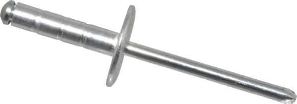 RivetKing - Size 66-69 Large Flange Dome Head Aluminum Multi Grip Blind Rivet - Steel Mandrel, 0.275" to 0.598" Grip, 0.612" Head Diam, 0.192" to 0.196" Hole Diam, 7/8" Length Under Head, 3/16" Body Diam - Eagle Tool & Supply